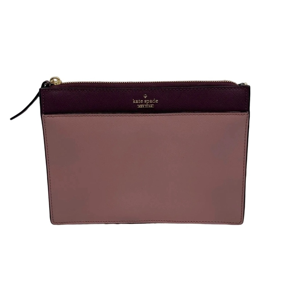 Kate Spade Pink and Maroon Color Block Saffiano Leather Crossbody.NWOT